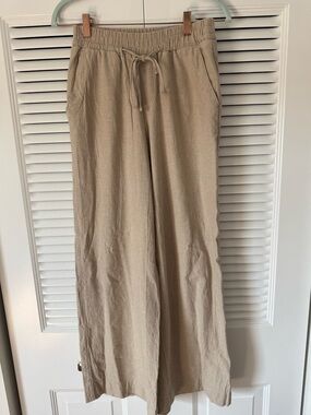 XS Wide Leg Linen Drawstring Pants